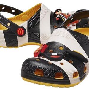Crocs X McDonald’s Hamburglar Classic Clog Men's 10 Women’s 12 Black White